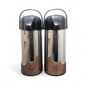 Lot Of 2 Bunn 2.15 Liter Push Button Airpot Stainless Steel Finish